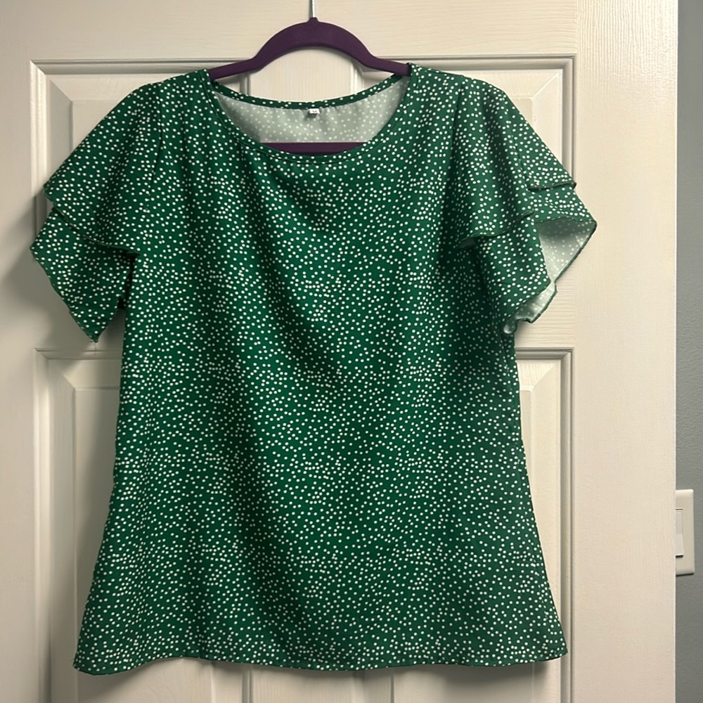 SHEIN flutter sleeve blouse M